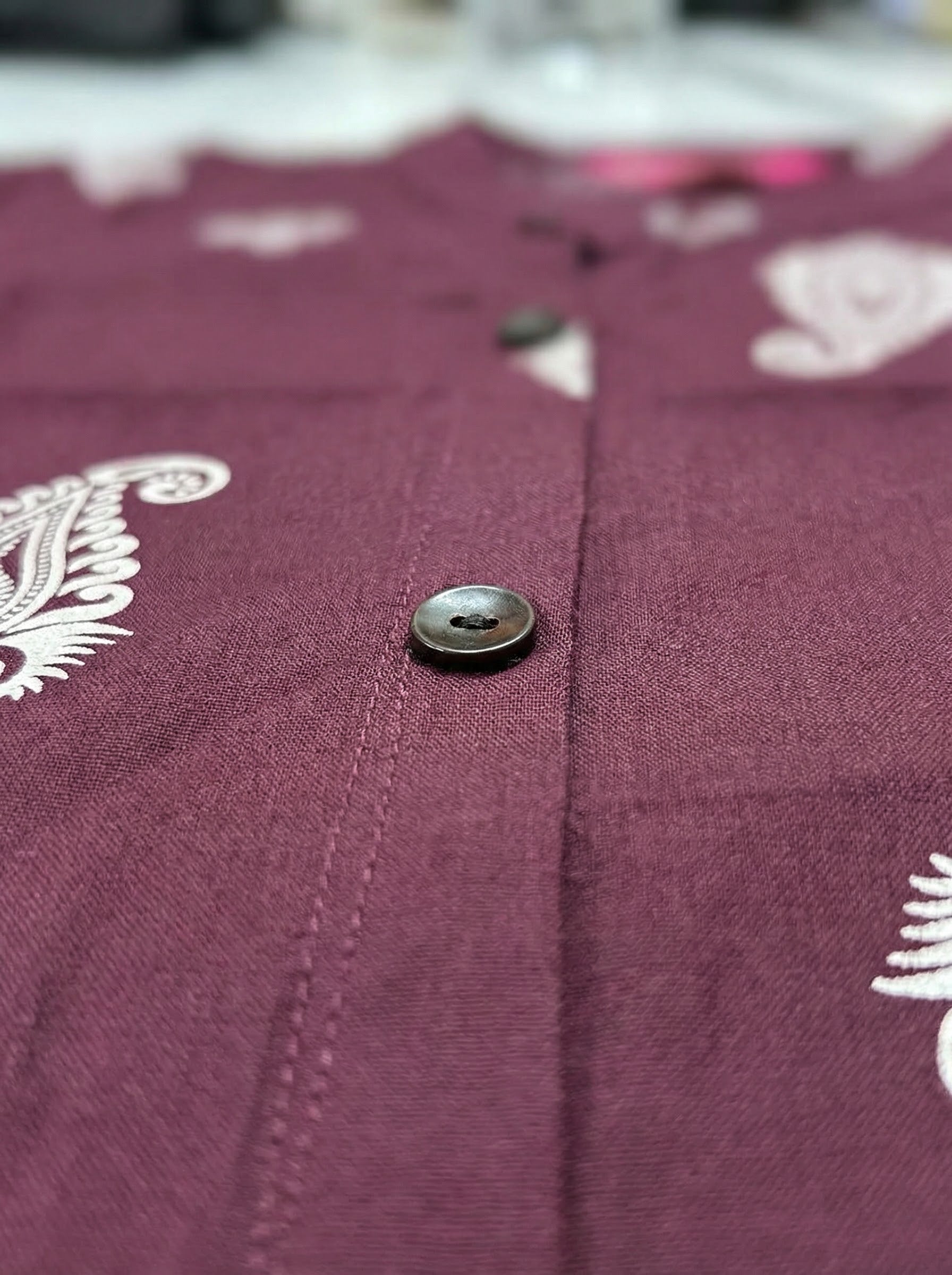 Wine Colour Cotton Single Pocket Kurti