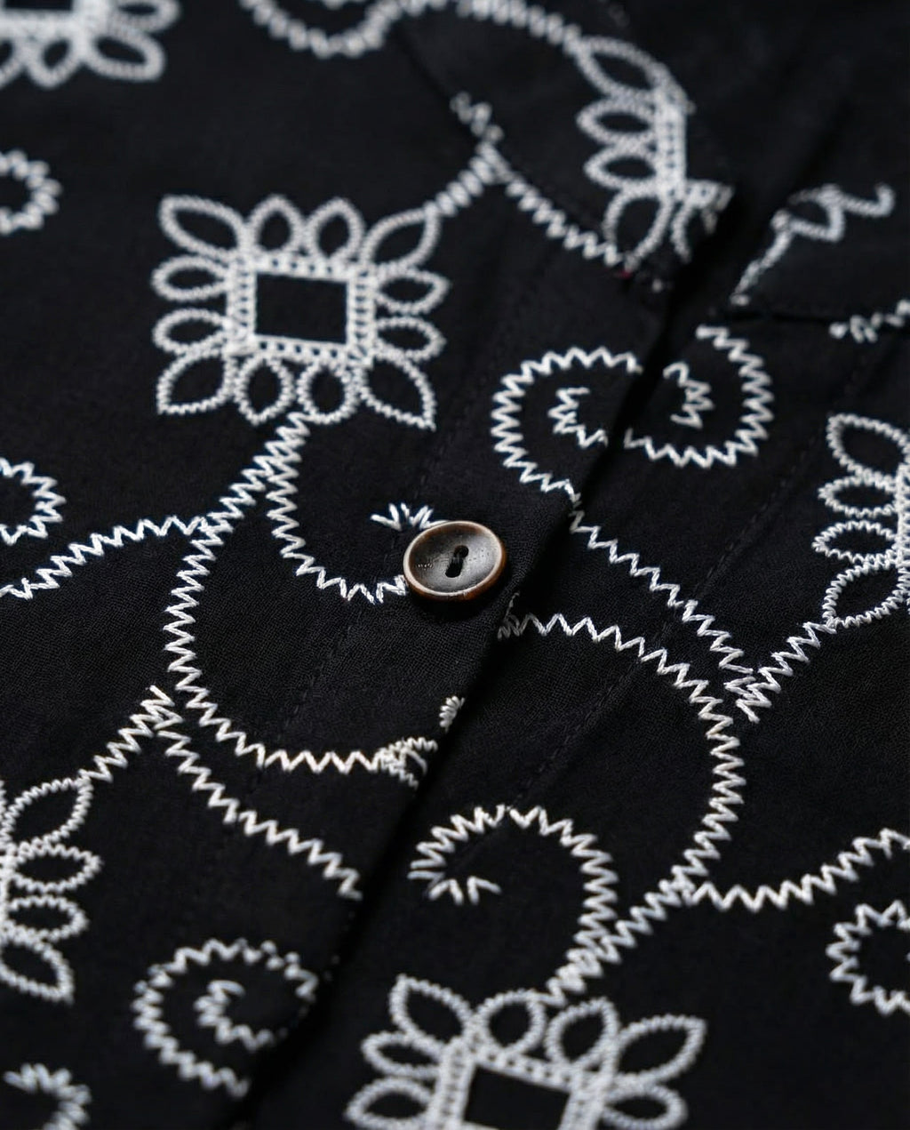 Black Cotton Single Pocket Kurti.