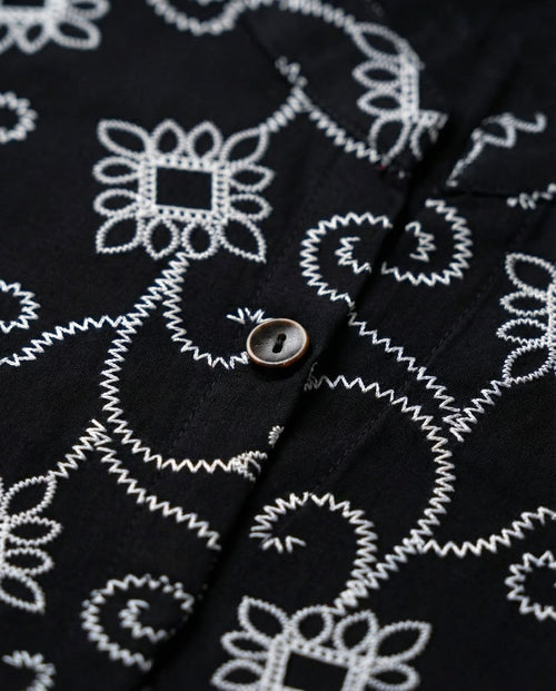 Black Cotton Single Pocket Kurti.