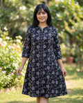 Black Cotton Single Pocket Kurti.